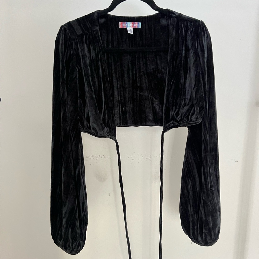Urban Outfitters Velvet tie front top NWOT